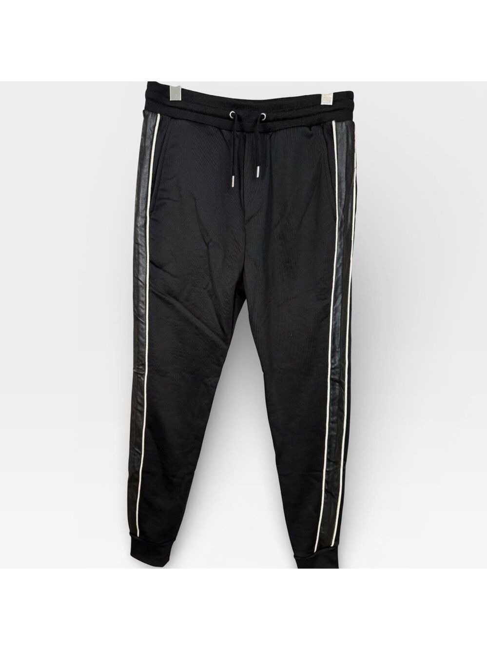 The Kooples Fleece And Leather Joggers
